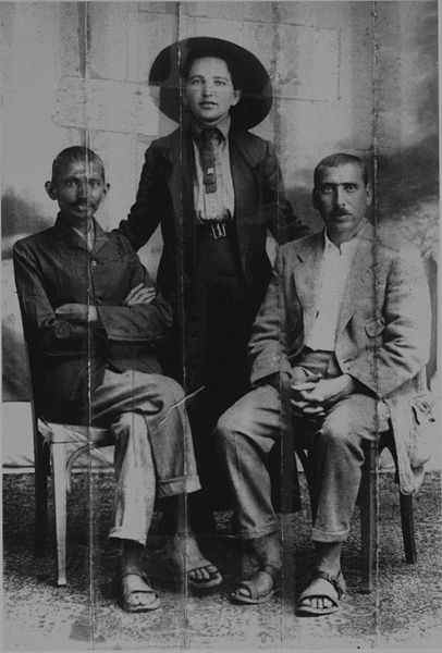 Gandhi, Sonia Schlesin, Hermann Kallenbach.1913.jpg