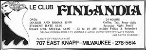 Ad for Club Finlandia, c1980