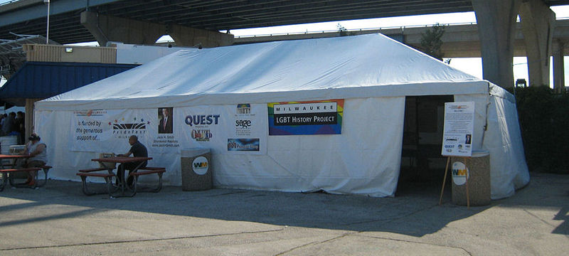 View of tent housing the display